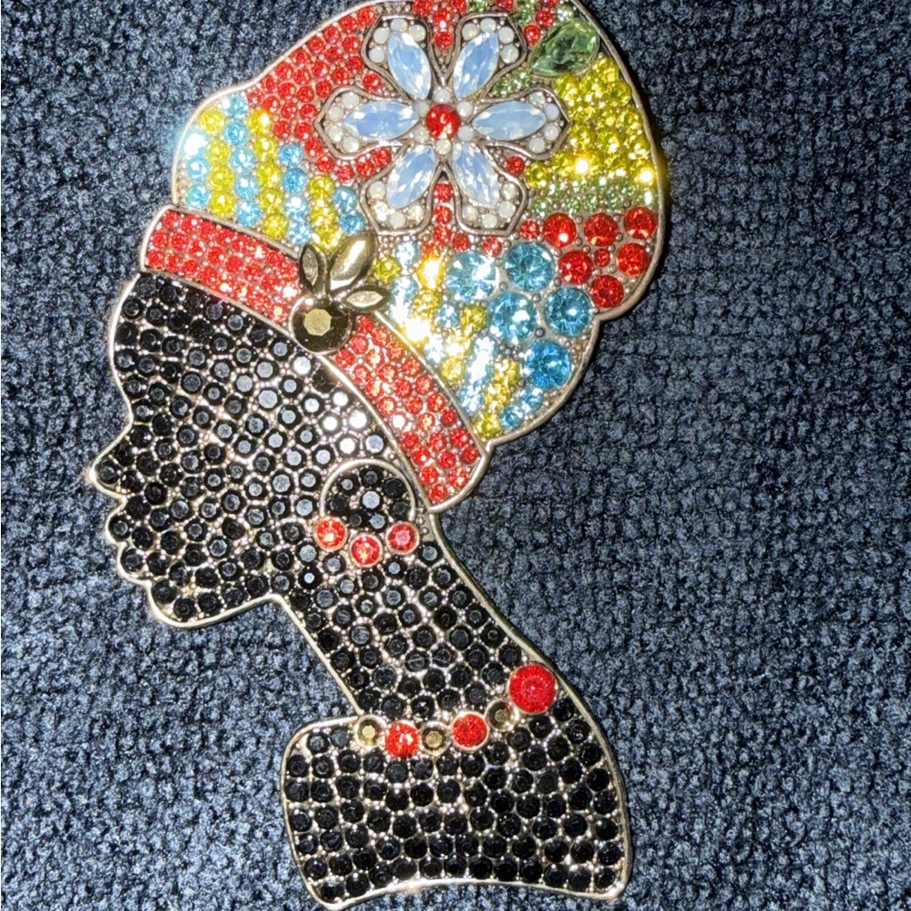 Colorful Crystal Silhouette Brooch